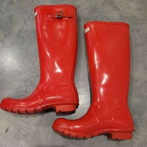 Womens original red gloss hunter boots